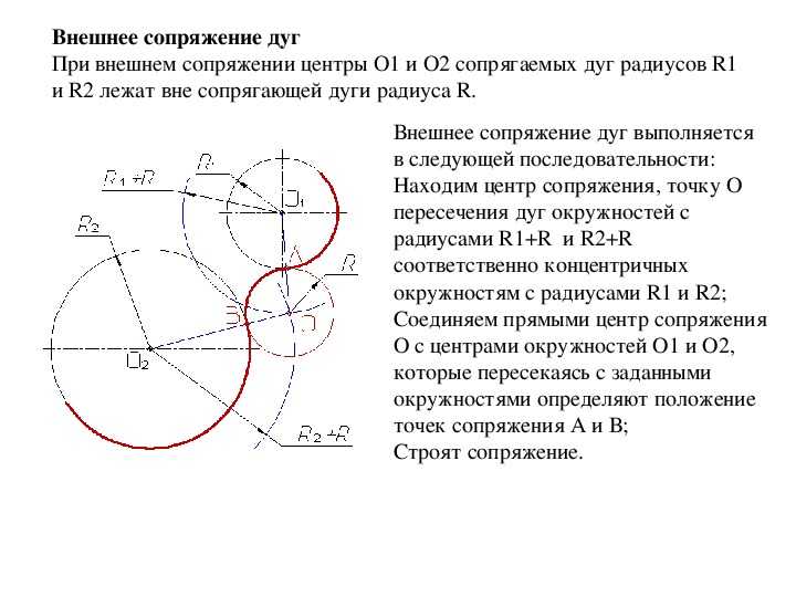Как строить сопряжение. урок по черчению "сопряжение"