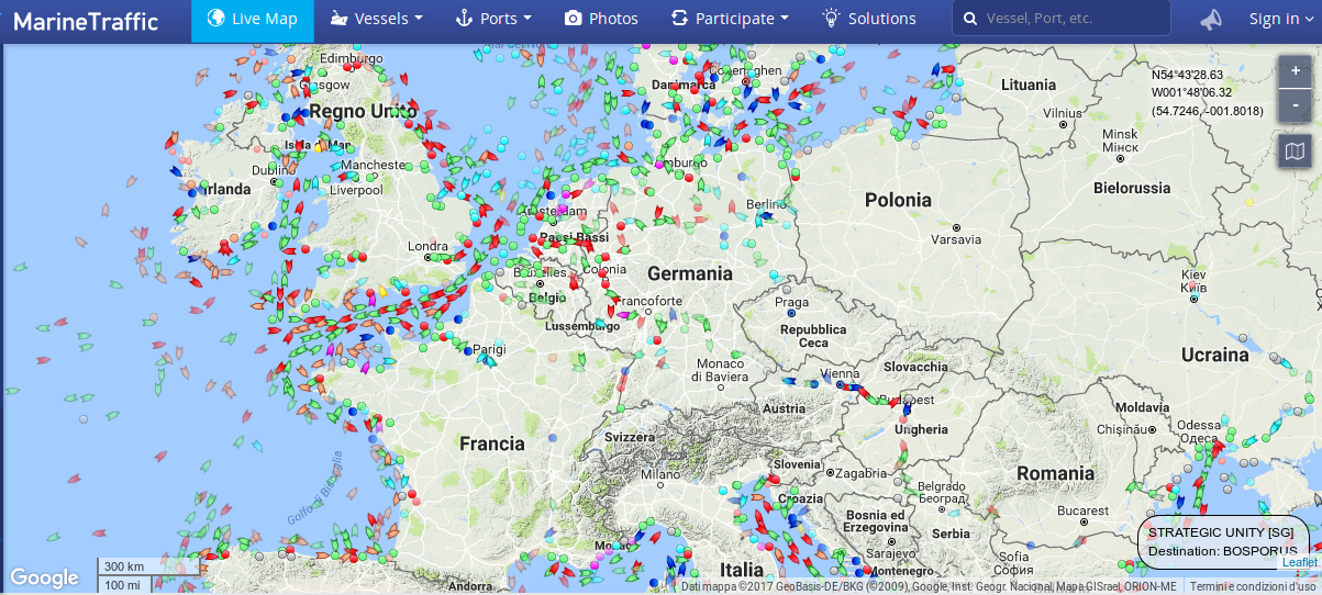 Marinetraffic – онлайн отслеживание кораблей в режиме реального времени