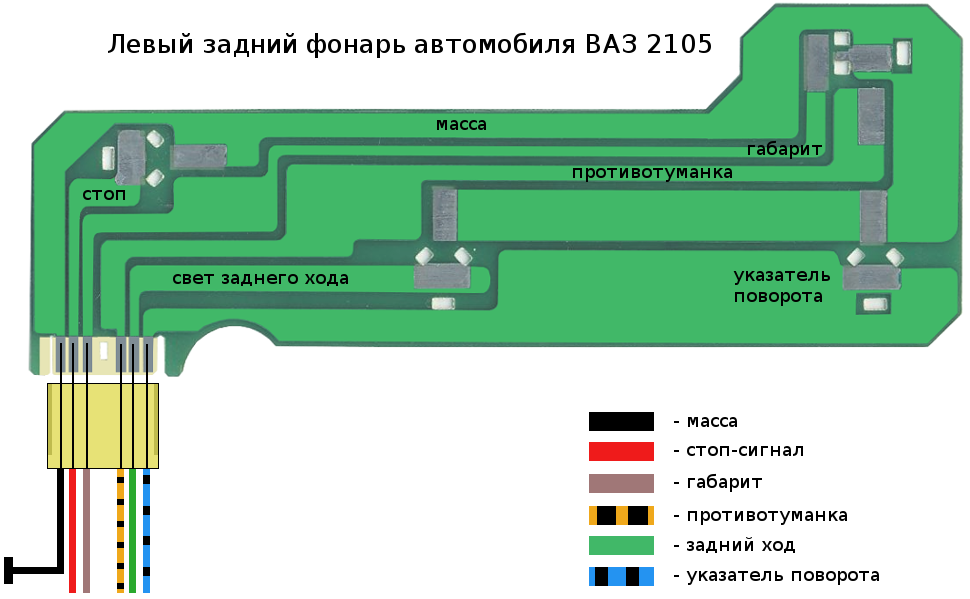 Схема подключения ближнего и дальнего света фар автомобиля ВАЗ 2107 с описанием откуда подается напряжение в электрическую цепь и как работает переключатель