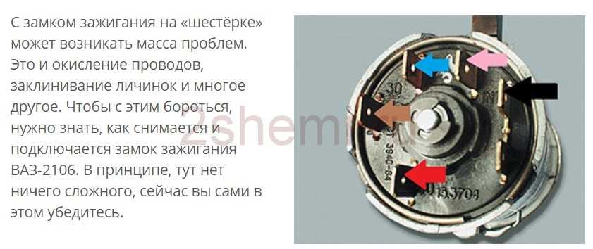 Распиновка зажигания замка зажигания нива