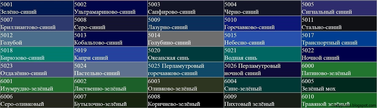 Как называется сине зеленый цвет авто?