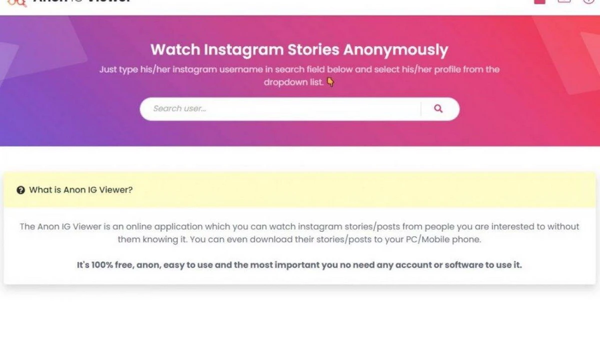 Anonymous instagram viewer for viewing private and public posts on ig