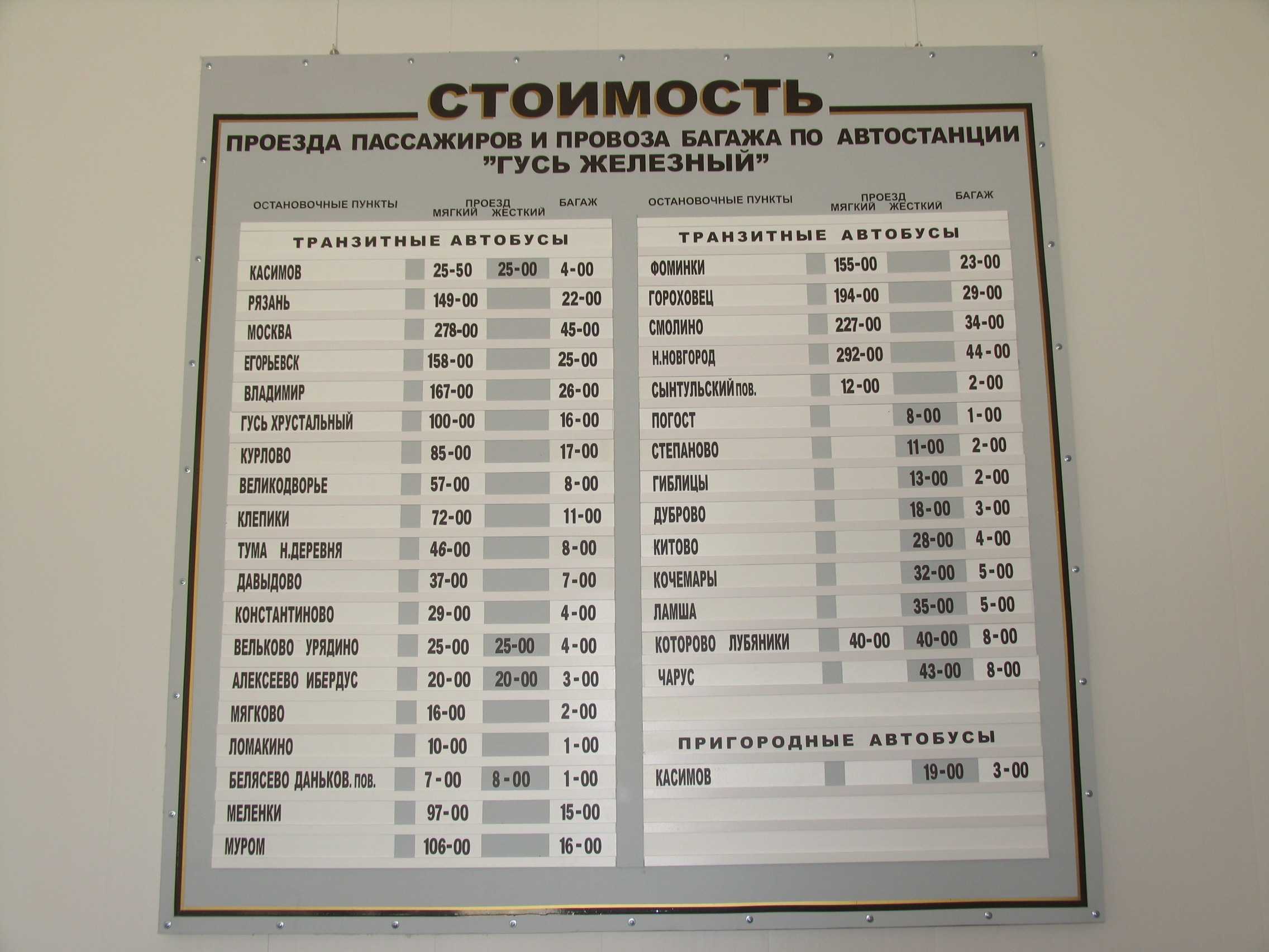 Расписание отправления автобусов, маршруток, троллейбусов, поездов, электричек и самолетов по московской области на 2023 год
