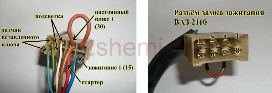 Распиновка замка зажигания ваз 2109 инжектор